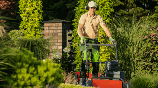 man-outside-landscaping