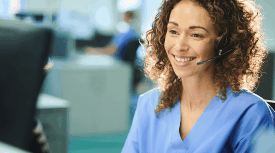 smiling-personal-care-navigator-wearing-headset