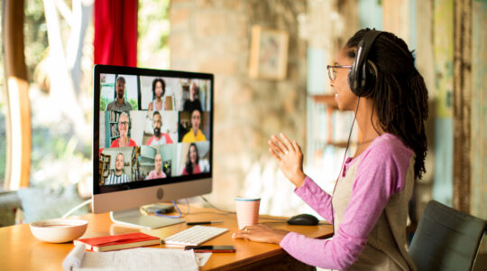 Getty Images 1253792471 woman virtual meeting Color